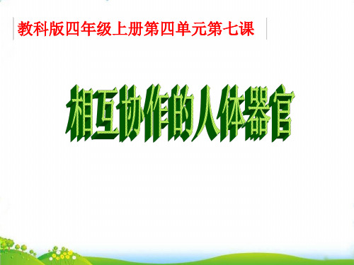 【教科版】《相互协作的人体器官》PPT-精讲课件1