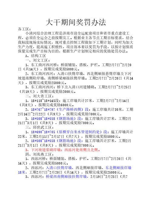大干奖励办法