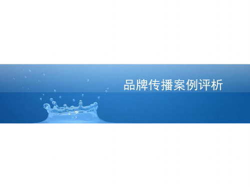 品牌传播案例之品牌销售传播及口碑传播营销PPT课件讲义