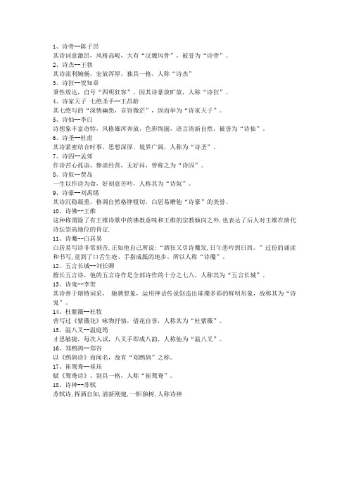 诗人称号