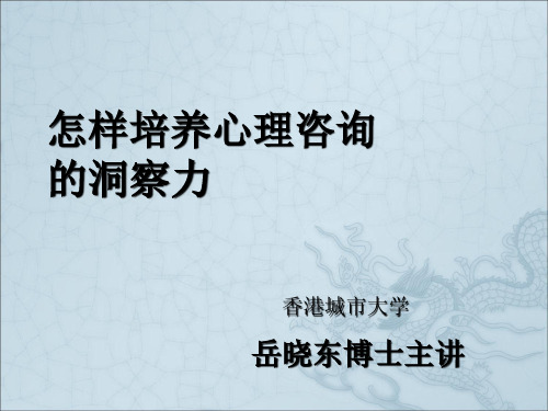 《心理咨询洞察力》PPT课件