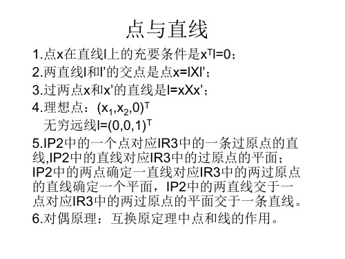 计算机视觉中的多视图几何第一章)