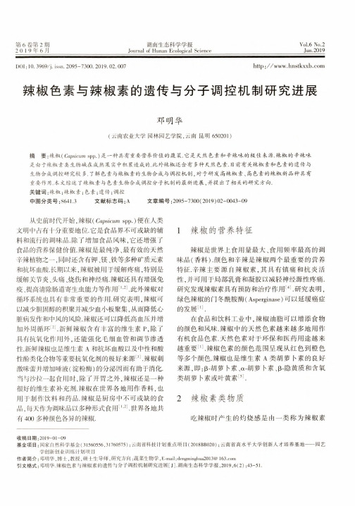 辣椒色素与辣椒素的遗传与分子调控机制研究进展