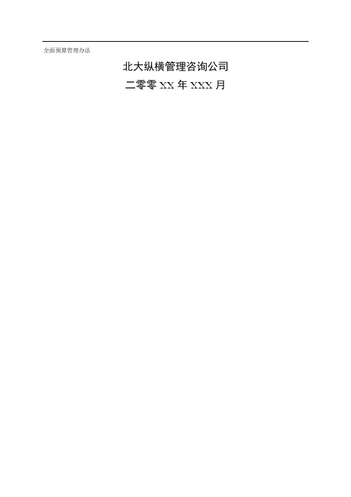 全面预算管理办法doc