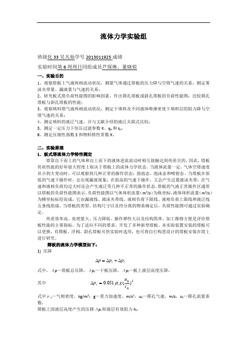 流体力学实验报告材料