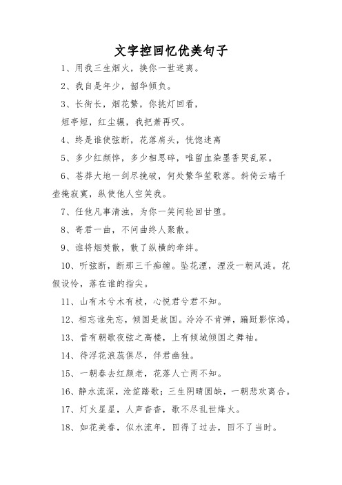 文字控回忆优美句子