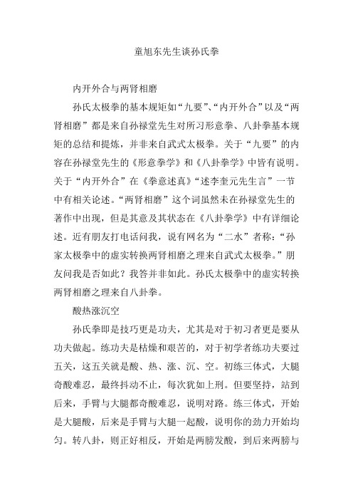 童旭东先生谈孙氏拳