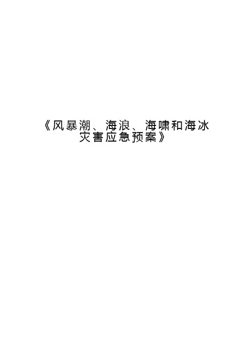 《风暴潮、浪、海啸和海冰