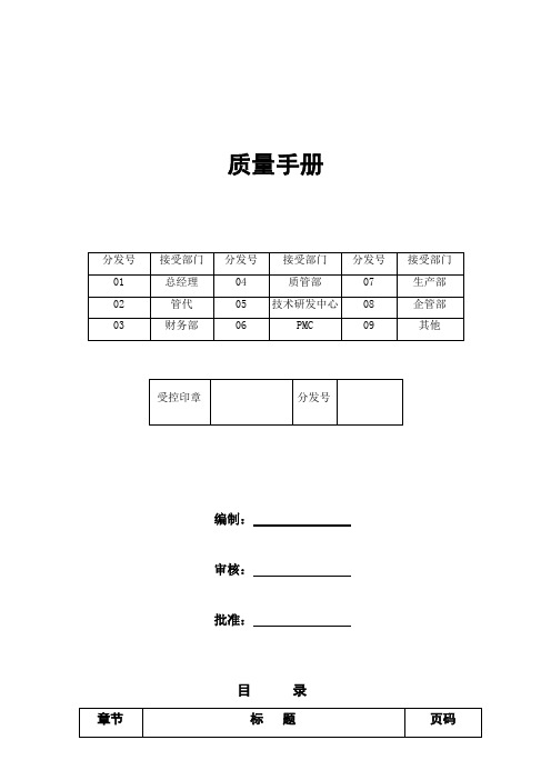 最新汽车内饰系统有限公司质量手册