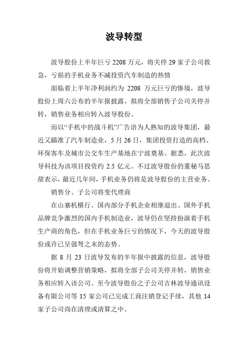 波导转型