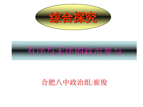 高一政治有序与无序的政治参与(整理2019年11月)