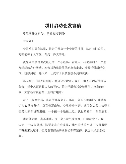 项目启动会发言稿