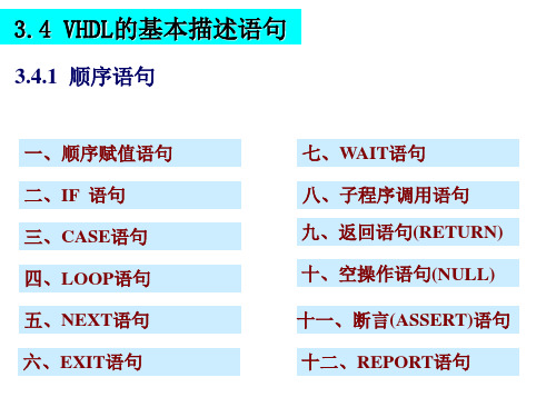 VHDL的基本描述语句第六七八九十一二讲