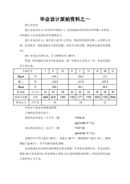 毕业设计原始资料