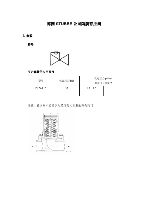 STUBBE背压阀