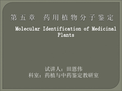 第五章 药用植物分子鉴定
