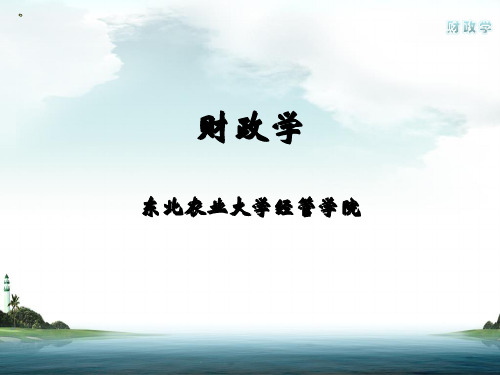 第一章 财政概述