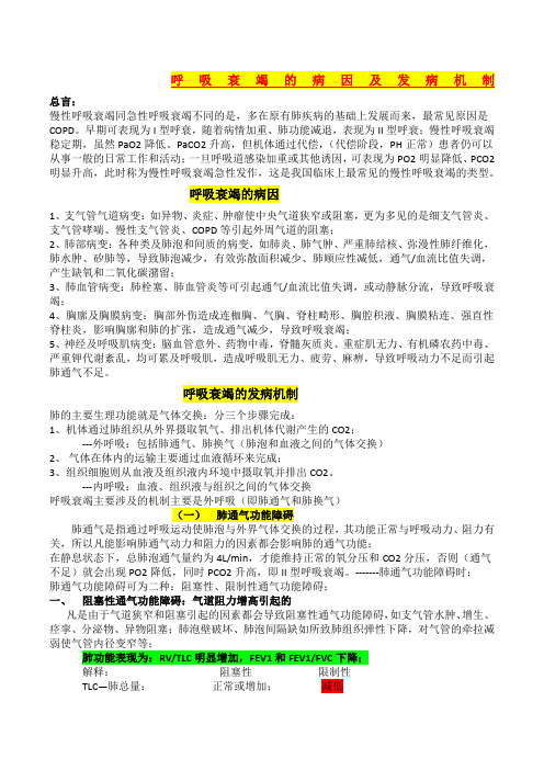 呼吸衰竭的病因和发病机制