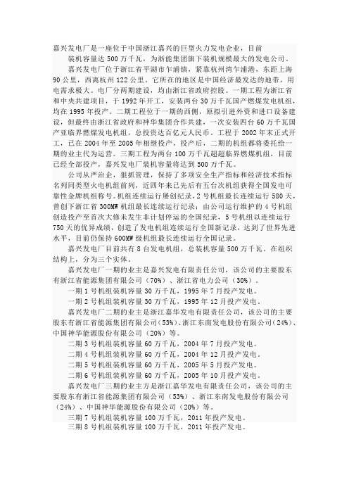 嘉兴发电厂