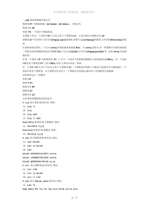 AIX文件系统和逻辑卷(参考模板)