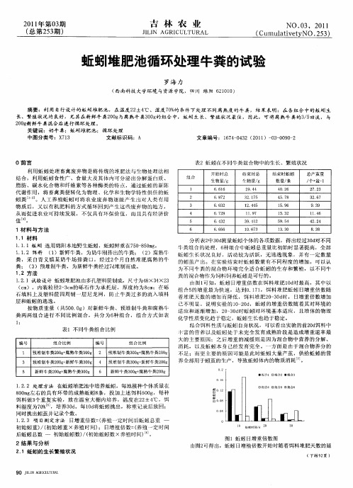 蚯蚓堆肥池循环处理牛粪的试验