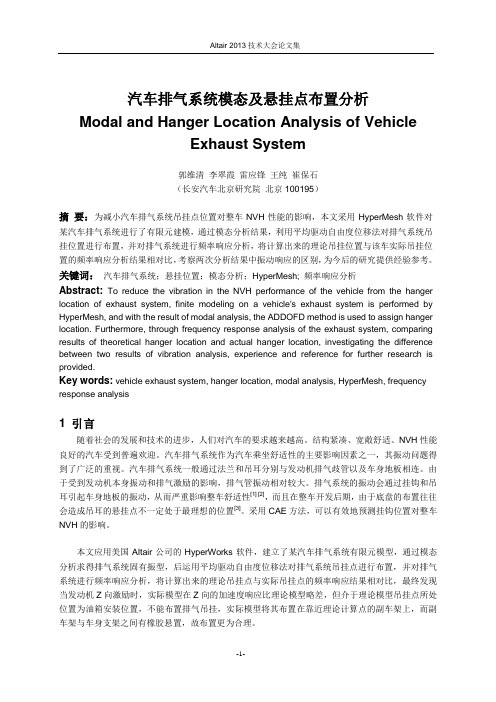 18_汽车排气系统模态及悬挂点布置分析