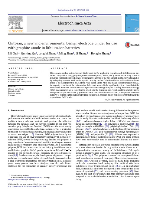 Chitosan, a new and environmental benign electrode binder
