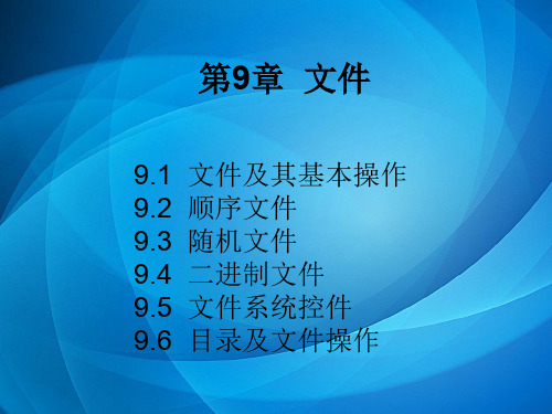 《Visual Basic语言程序设计》  第9章 文件