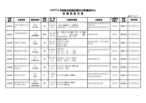 中科院合肥地区联合分析测试中心