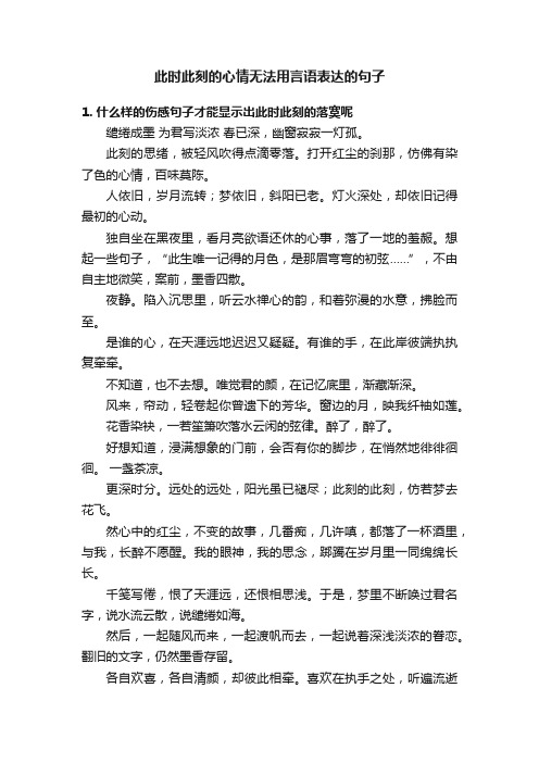 此时此刻的心情无法用言语表达的句子