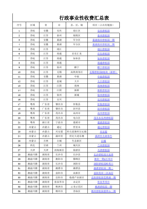 行政事业性收费汇总表1
