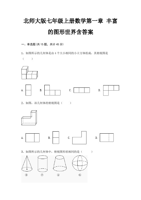 北师大版七年级上册数学第一章 丰富的图形世界含答案