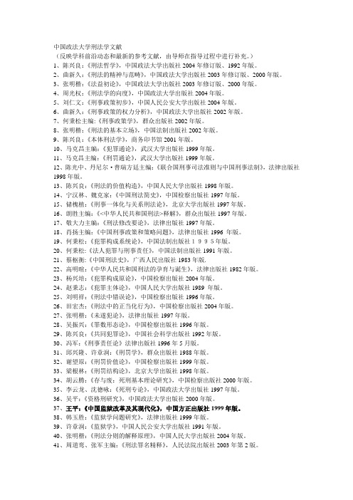 中国政法大学刑法学文献