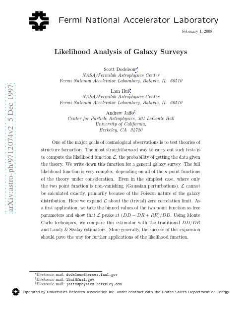 Likelihood Analysis of Galaxy Surveys
