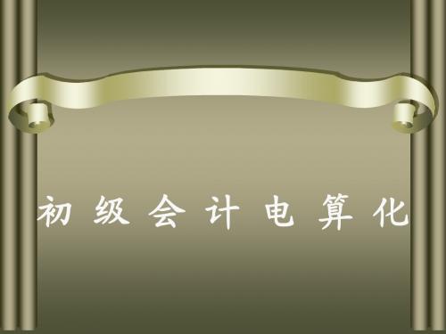 初级会计电算化第五章3_4节1
