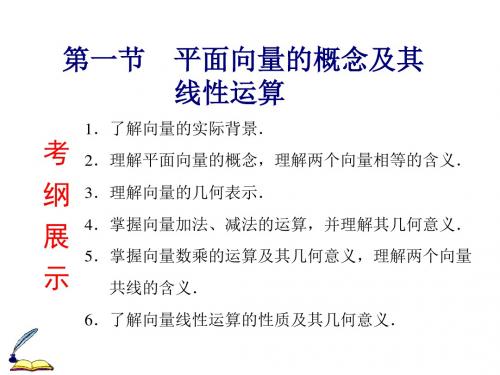 高考数学(理)一轮复习精选课件：第4章 第1节  平面向