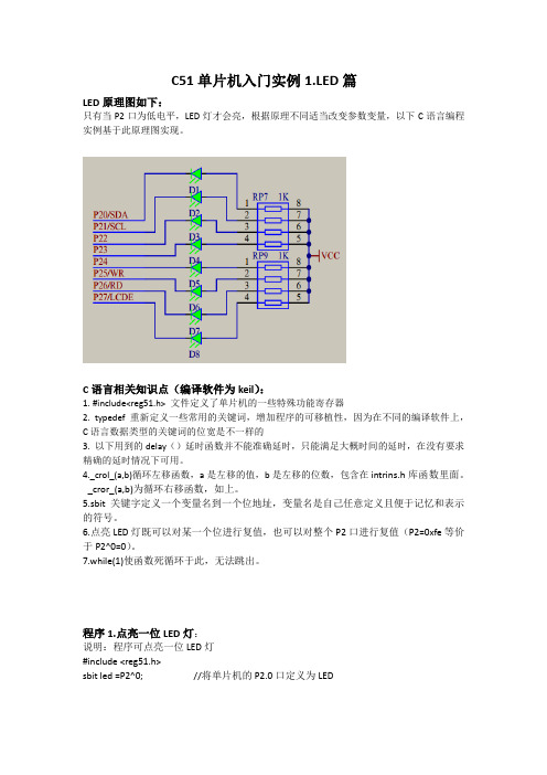 C51单片机入门实例1---LED篇