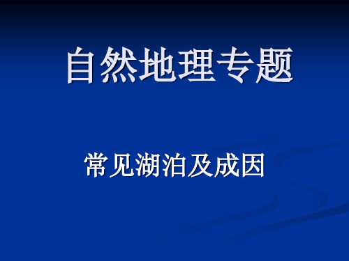 常见湖泊及成因解析
