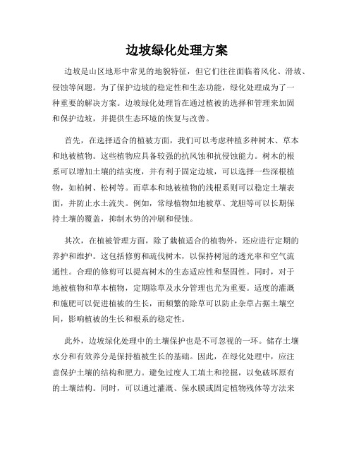边坡绿化处理方案