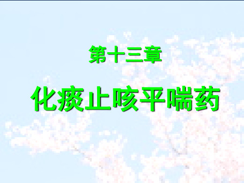 13.化痰止咳平喘药