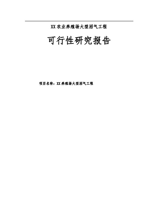 万头猪场养殖场大型沼气工程可行性实施计划书