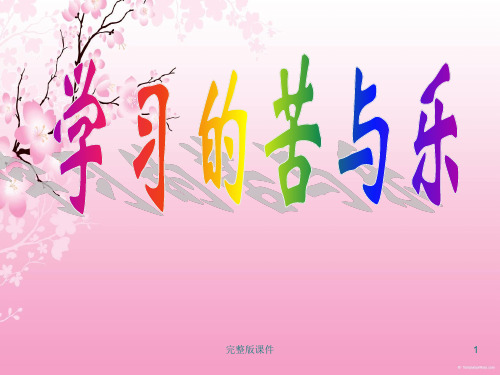 学习的苦与乐主题班会ppt课件