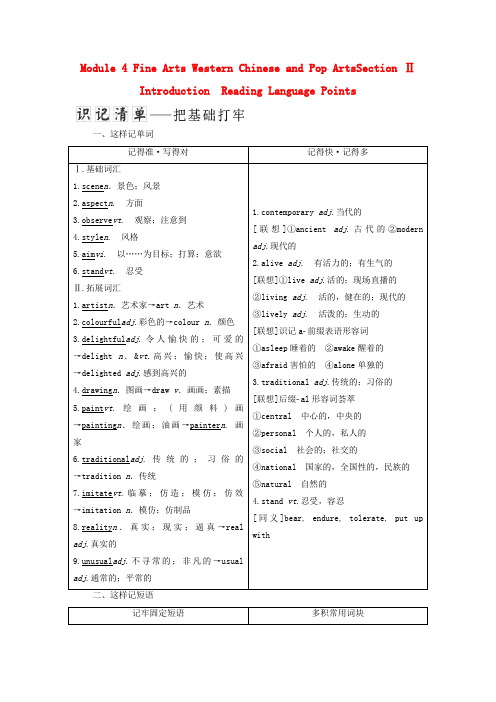 高中英语Module4FineArtsWesternChineseandPopArtsSection