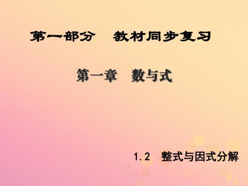 陕西专版中考数学新突破复习第一部分教材同步复习第一章数与式1.2整式与因式分解课件