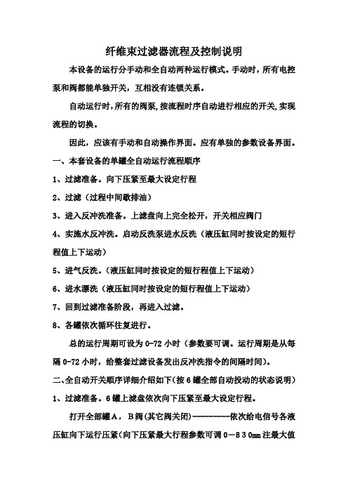 和默能源纤维束过滤器流程及控制说明