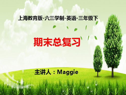 三年级下册英语课件-期末复习  牛津上海版