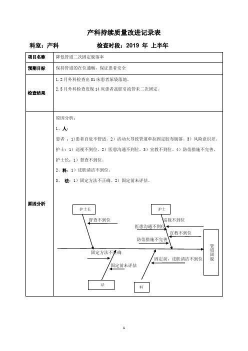 产科管道持续质量改进PDCA
