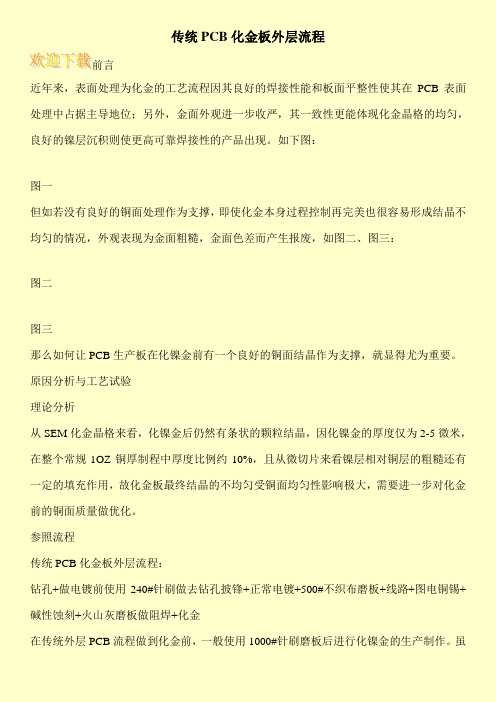 传统PCB化金板外层流程