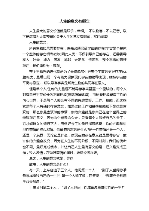 人生的意义有哪些