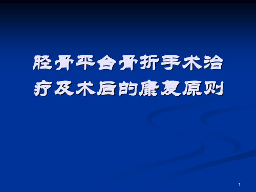 胫骨平台骨折手术治疗及术后PPT课件